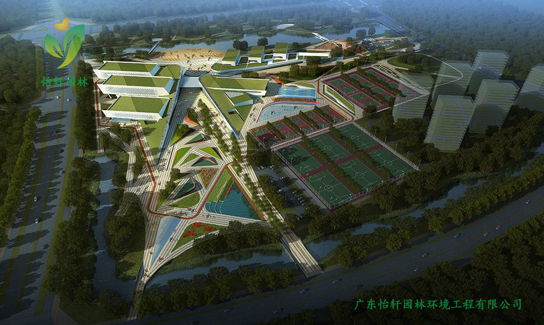 江蘇省揚州李寧體育公園景觀設計案例效果圖