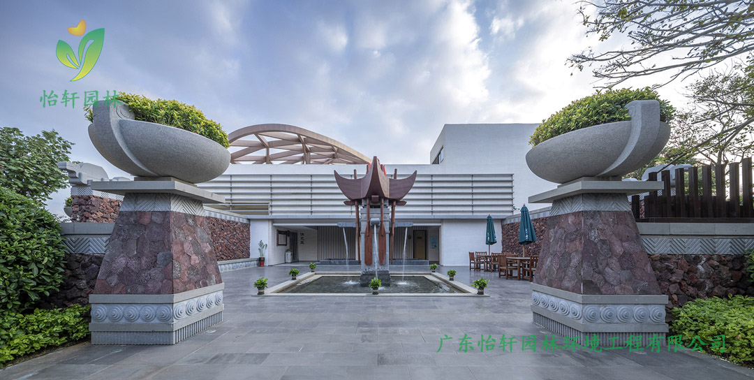白塘灣海濱度假休閑精品公園溫泉體驗區(qū)景觀綠化工程實景圖