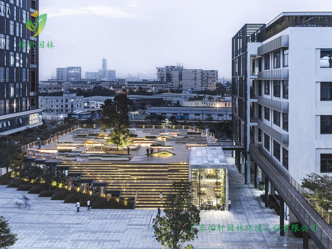 全至科技創(chuàng)新園種植平臺和體驗館綠化工程實景圖